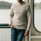 Men's Pullover Sweater Winter Casual Solid Color Round Neck Knitted Top Clothing