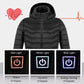 New Heated Jacket Coat USB Electric Jacket Cotton Coat Heater Thermal Clothing Heating Vest Men's Clothes Winter