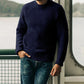 Men's Pullover Sweater Winter Casual Solid Color Round Neck Knitted Top Clothing