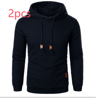 Men's Jacquard Sweater Long-sleeved Hoodie Warm Color Hooded Sports Top