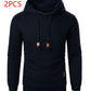 Men's Jacquard Sweater Long-sleeved Hoodie Warm Color Hooded Sports Top