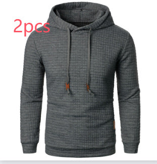 Men's Jacquard Sweater Long-sleeved Hoodie Warm Color Hooded Sports Top